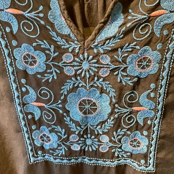 Mossimo dark blue peasant blouse size S - Picture 2 of 10